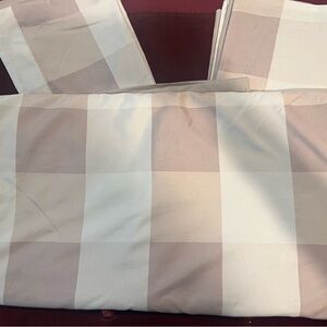 Buffalo Plaid Cream and Tan Duvet in Queen size, and Standard Pillow Shams